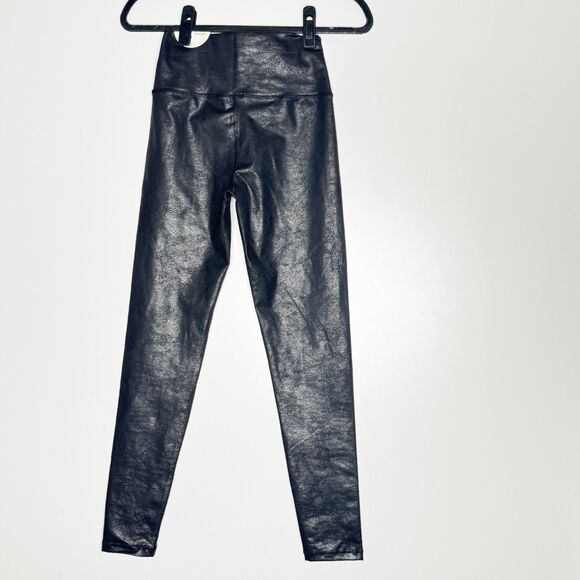 New Aerie The Hugger Crossover Faux Leather High Rise Leggings Women's Medium - Picture 2 of 9